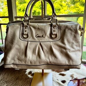 Coach Cream Leather Satchel Bag